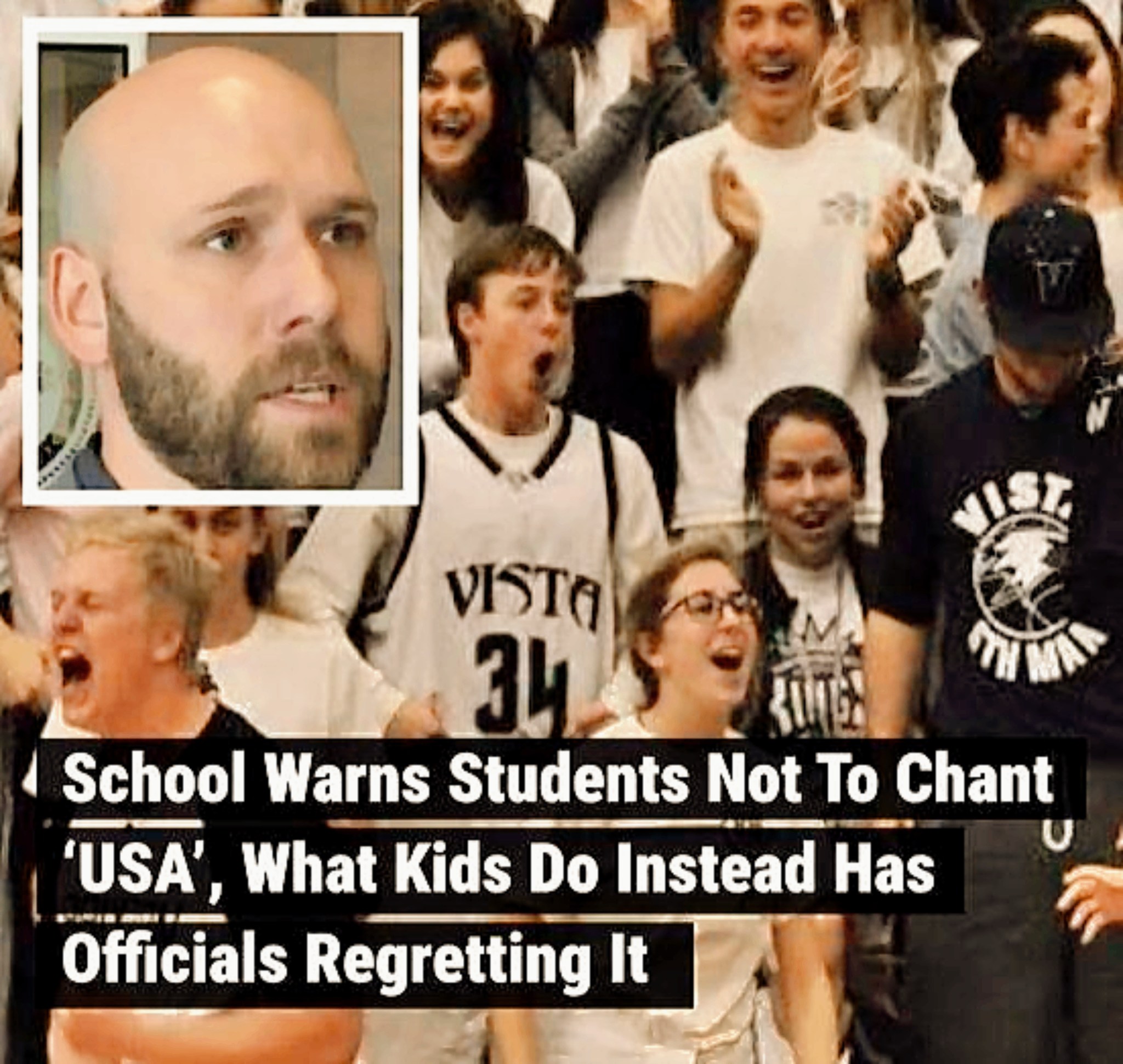 The school warns children not to chant “USA,” but when they do, officials regret it… See below