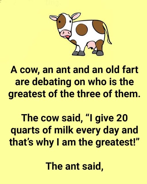 A Cow, An Ant And An Old Fart Are Debating.